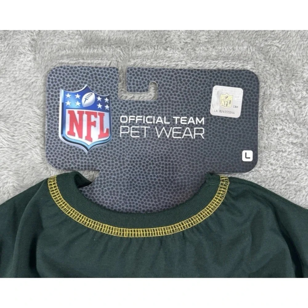 Green Bay Packers Dog Jersey Shirt Large Official‎ Team Pet Wear NFL Football
